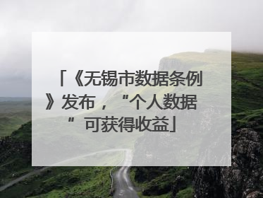 《无锡市数据条例》发布，“个人数据”可获得收益