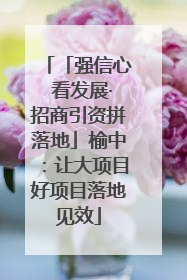 「强信心 看发展·招商引资拼落地」榆中：让大项目好项目落地见效