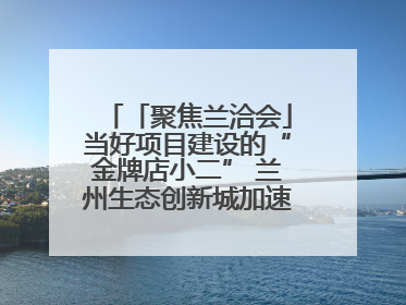 「聚焦兰洽会」当好项目建设的“金牌店小二” 兰州生态创新城加速推进项目建设