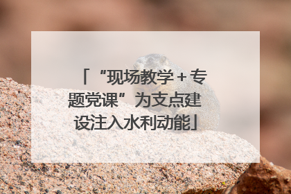 “现场教学＋专题党课”为支点建设注入水利动能