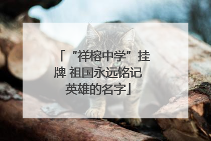 “祥榕中学”挂牌 祖国永远铭记英雄的名字