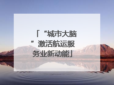 “城市大脑”激活航运服务业新动能