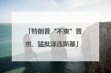特朗普“不爽”普京、猛批泽连斯基