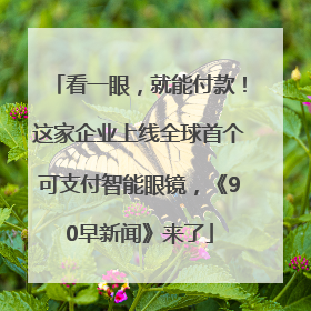 看一眼，就能付款！这家企业上线全球首个可支付智能眼镜，《90早新闻》来了