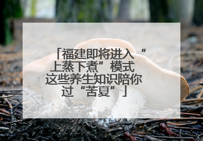福建即将进入“上蒸下煮”模式 这些养生知识陪你过“苦夏”