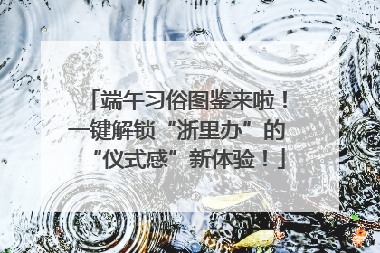 端午习俗图鉴来啦！一键解锁“浙里办”的“仪式感”新体验！