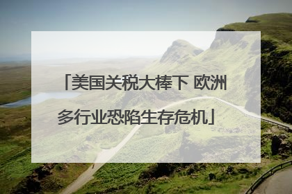美国关税大棒下 欧洲多行业恐陷生存危机