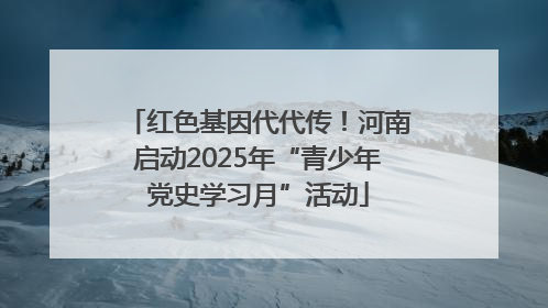 红色基因代代传！河南启动2025年“青少年党史学习月”活动