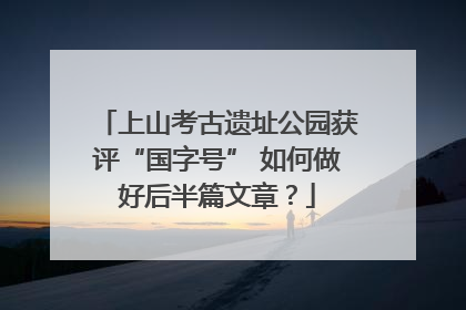 上山考古遗址公园获评“国字号” 如何做好后半篇文章？