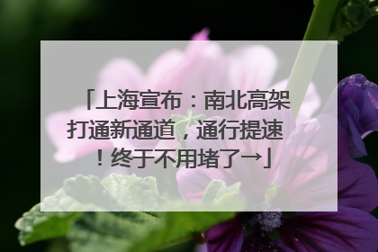 上海宣布：南北高架打通新通道，通行提速！终于不用堵了→