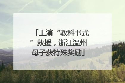 上演“教科书式”救援，浙江温州母子获特殊奖励
