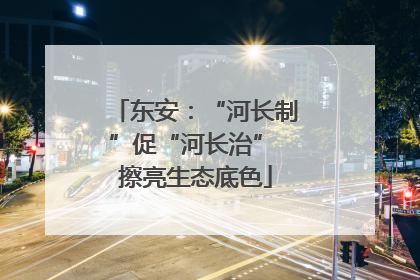 东安：“河长制”促“河长治” 擦亮生态底色
