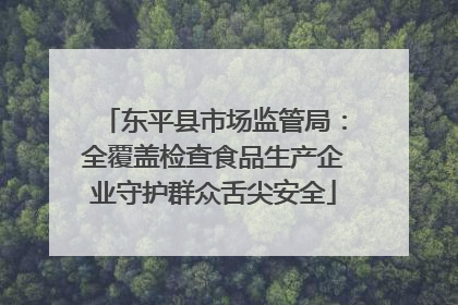 东平县市场监管局：全覆盖检查食品生产企业守护群众舌尖安全