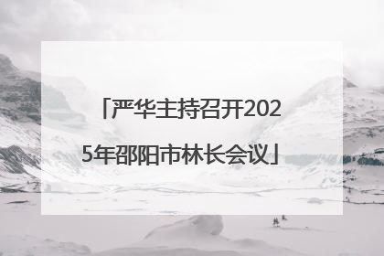 严华主持召开2025年邵阳市林长会议