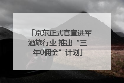 京东正式官宣进军酒旅行业 推出“三年0佣金”计划