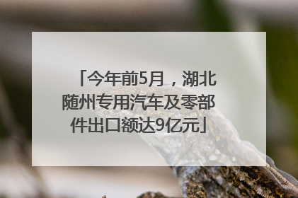 今年前5月，湖北随州专用汽车及零部件出口额达9亿元