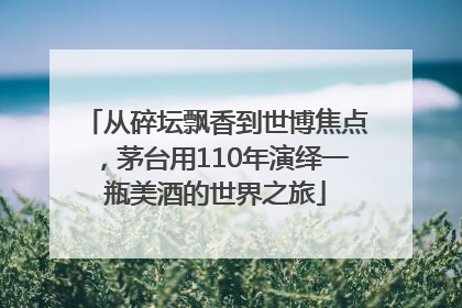 从碎坛飘香到世博焦点，茅台用110年演绎一瓶美酒的世界之旅