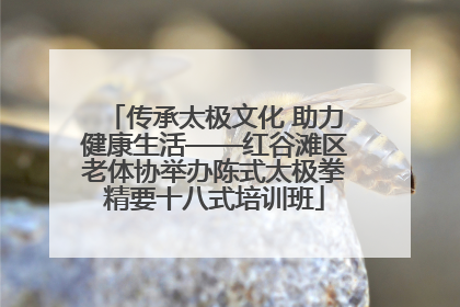 传承太极文化 助力健康生活——红谷滩区老体协举办陈式太极拳精要十八式培训班
