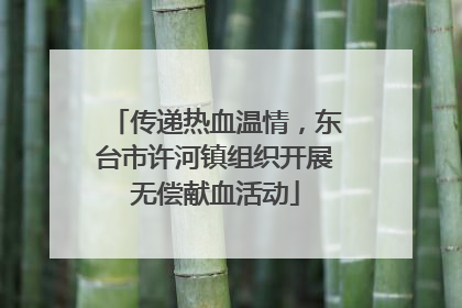 传递热血温情，东台市许河镇组织开展无偿献血活动