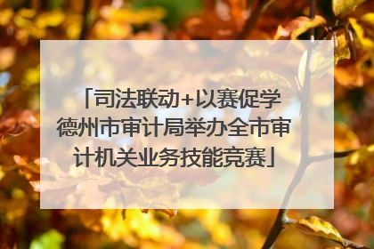 司法联动+以赛促学 德州市审计局举办全市审计机关业务技能竞赛