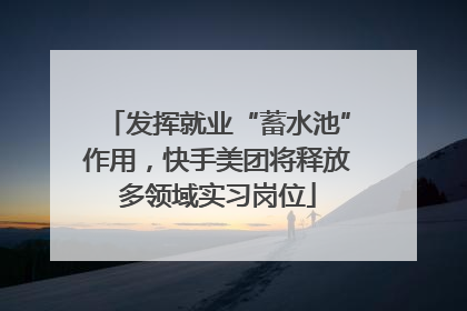 发挥就业“蓄水池”作用，快手美团将释放多领域实习岗位