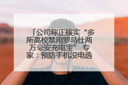 公司称正核实“多所高校禁用罗马仕两万毫安充电宝” 专家：预防手机没电选中等体积产品即可