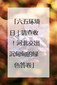 六五环境日｜请查收！河北交出沉甸甸的绿色答卷