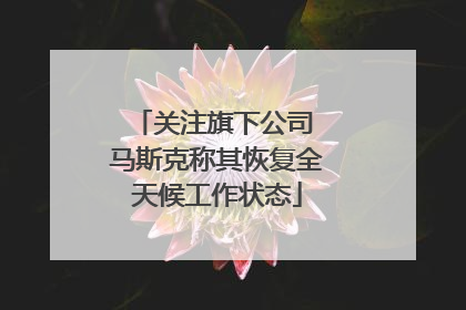关注旗下公司 马斯克称其恢复全天候工作状态
