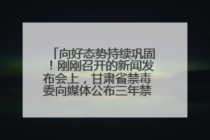 向好态势持续巩固！刚刚召开的新闻发布会上，甘肃省禁毒委向媒体公布三年禁毒工作“成绩单”