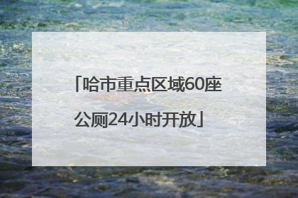 哈市重点区域60座公厕24小时开放