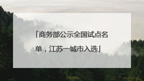 商务部公示全国试点名单，江苏一城市入选