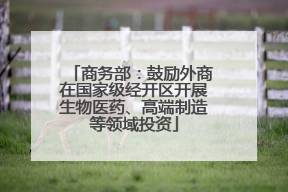 商务部：鼓励外商在国家级经开区开展生物医药、高端制造等领域投资