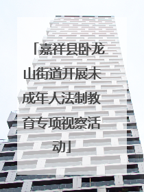嘉祥县卧龙山街道开展未成年人法制教育专项视察活动
