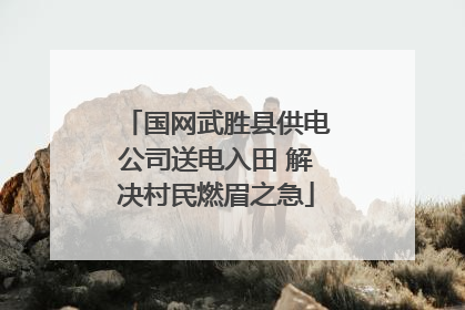 国网武胜县供电公司送电入田 解决村民燃眉之急