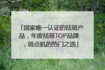 国家唯一认证的祛斑产品，年度祛斑TOP品牌，斑点肌的热门之选