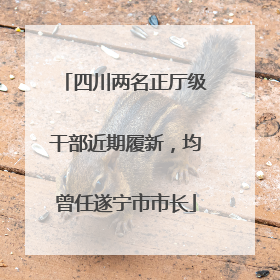 四川两名正厅级干部近期履新，均曾任遂宁市市长
