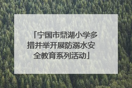 宁国市鼎湖小学多措并举开展防溺水安全教育系列活动