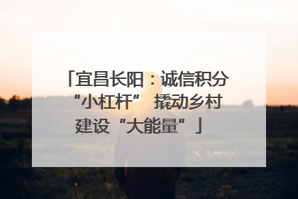 宜昌长阳：诚信积分“小杠杆” 撬动乡村建设“大能量”