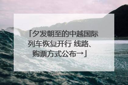 夕发朝至的中越国际列车恢复开行 线路、购票方式公布→