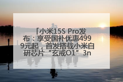 小米15S Pro发布：享受国补优惠4999元起，首发搭载小米自研芯片“玄戒O1”3nm旗舰处理器