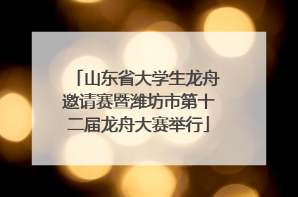 山东省大学生龙舟邀请赛暨潍坊市第十二届龙舟大赛举行