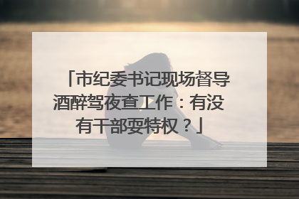 市纪委书记现场督导酒醉驾夜查工作：有没有干部耍特权？