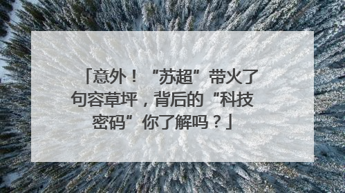 意外！“苏超”带火了句容草坪，背后的“科技密码”你了解吗？