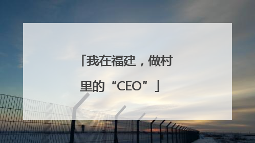 我在福建，做村里的“CEO”