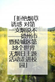 拒绝烟草诱惑 对第一支烟说不——德州市暨陵城区第38个世界无烟日主题活动走进校园