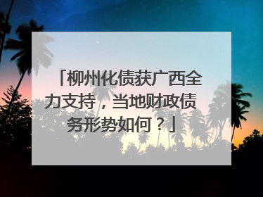 柳州化债获广西全力支持，当地财政债务形势如何？