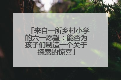 来自一所乡村小学的六一愿望：能否为孩子们制造一个关于探索的惊喜