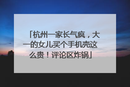 杭州一家长气疯，大一的女儿买个手机壳这么贵！评论区炸锅