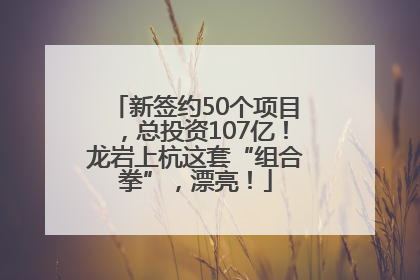 新签约50个项目，总投资107亿！龙岩上杭这套“组合拳”，漂亮！