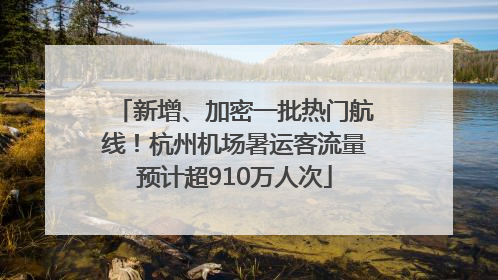 新增、加密一批热门航线！杭州机场暑运客流量预计超910万人次